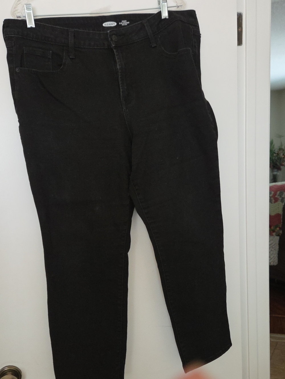 Old Navy Power Slim Straight Mid-Rise Black  Jeans